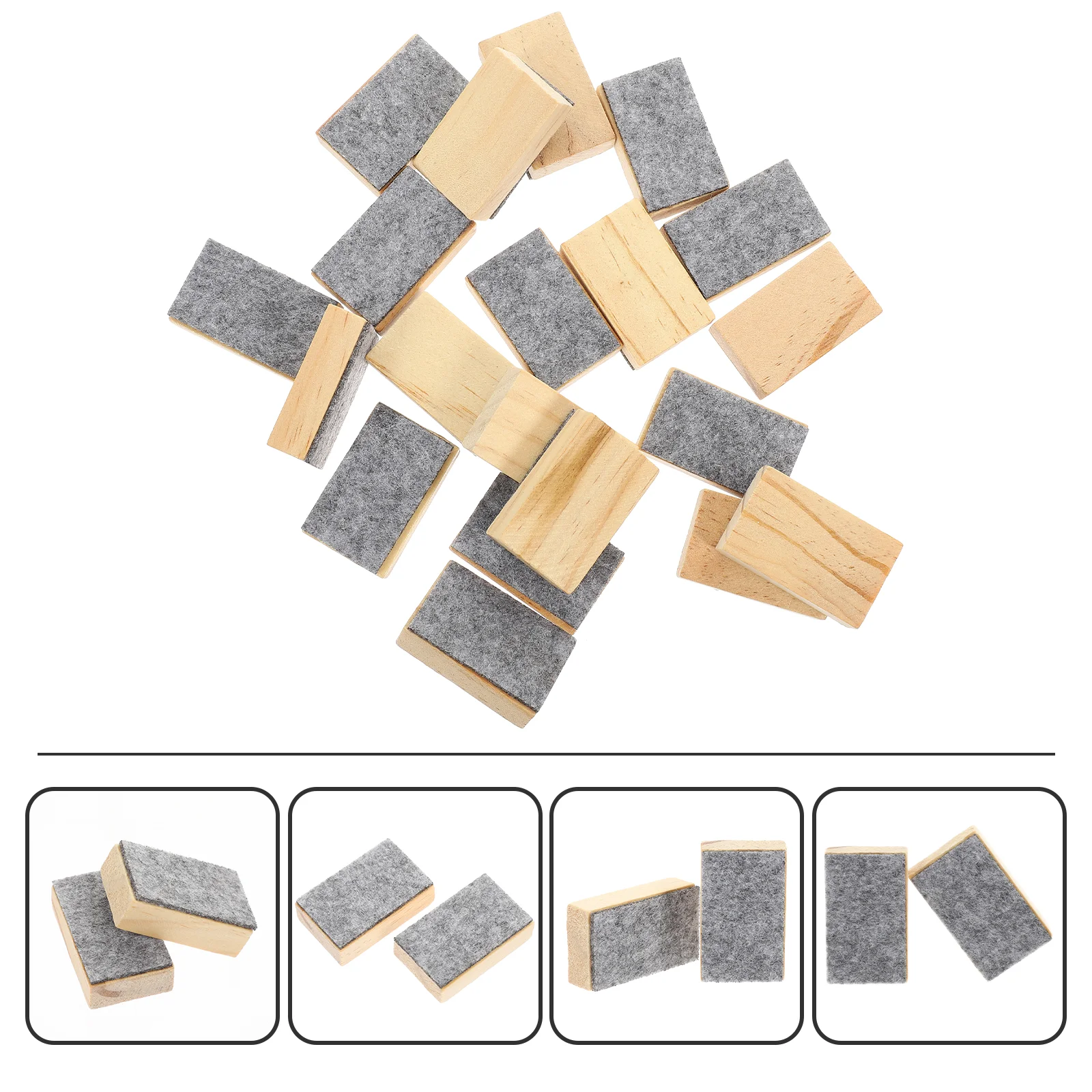 20 Pcs Small Blackboard Eraser Dry School Whiteboard Eraser Magneticboard Cleanerboard Wiper Cleaner Magnetic Felt