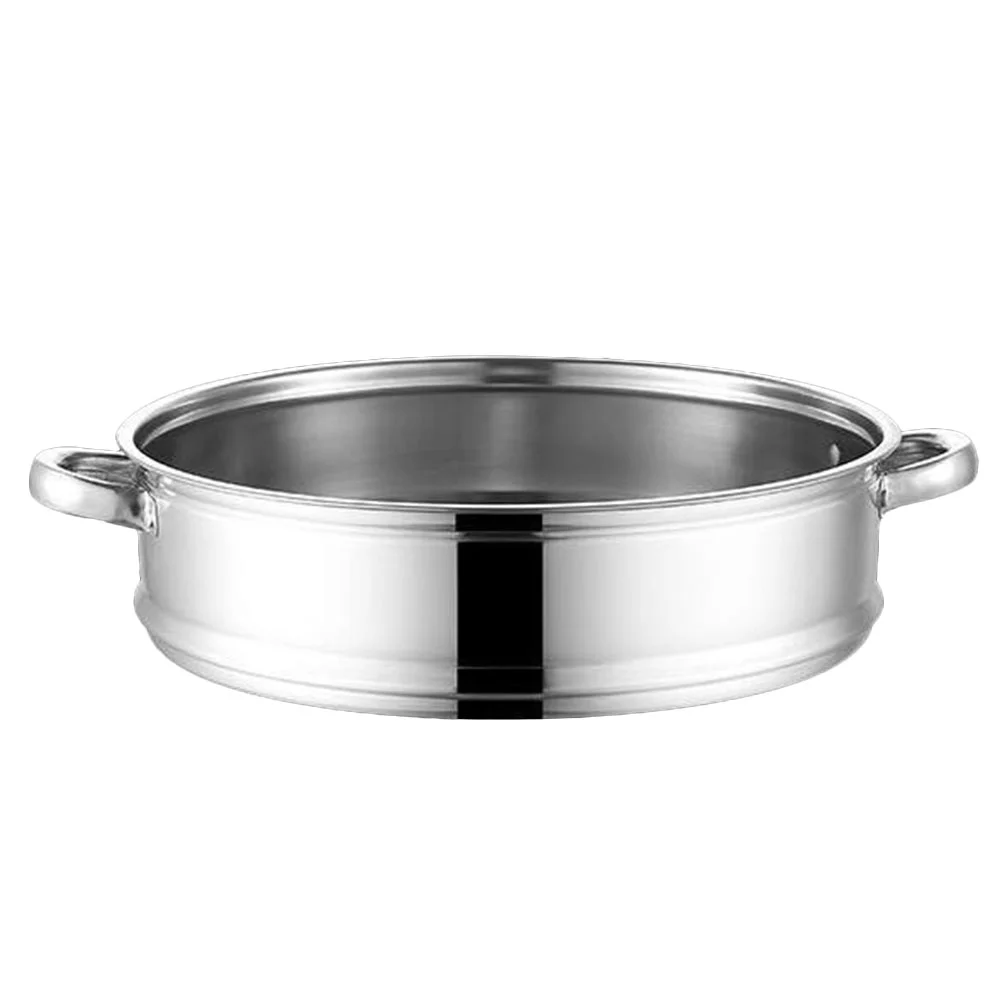 

Steamer Pot Wok and Steaming Grid (32cm Round Bottom (with Ears)) Stainless Steel Insert Basket for Tray Rack