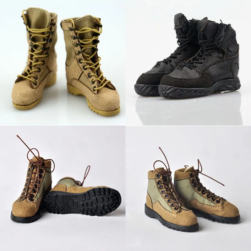 

1/6 Scale Male Soldier Special Force Tactical Boots Desert Combat Boots Lace Up Hollow Shoes Model for 12'' Action Figures Body