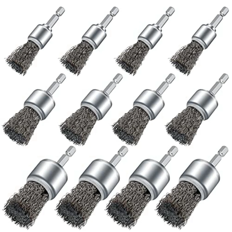 

12PCS Wire Wheel Cup Brushes For Drill Paint Surface Rust Removal And Small Spaces