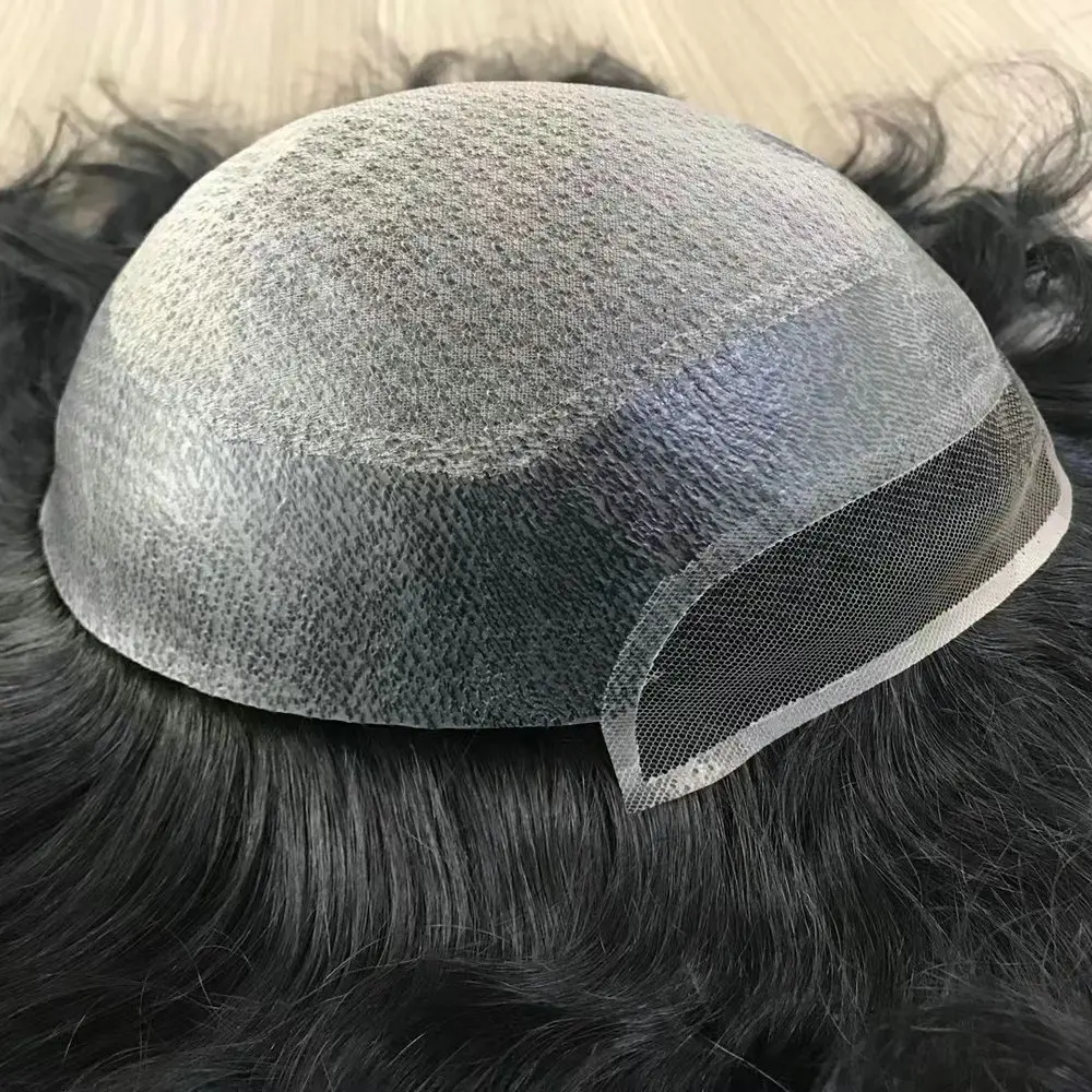 

Hstonir Hair Style Toupee Swiss Lace In Front With Clear Poly Back And Side Top Injection Indian Remy Hair System Wig H002
