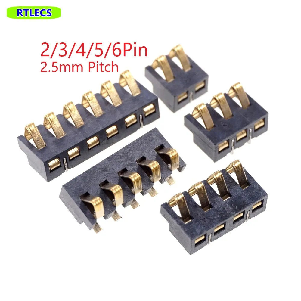 20 Pcs Spring Compression Contact 2.5 mm Pitch 2 3 4 5 6 Pin Male Connector Surface Mount