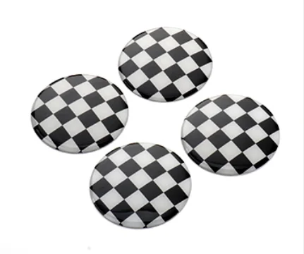 

4Pcs 52mm Min Cooper Check Auto Wheel Center Hub Cap Badge Emblem Decal Sticker Car Accessories