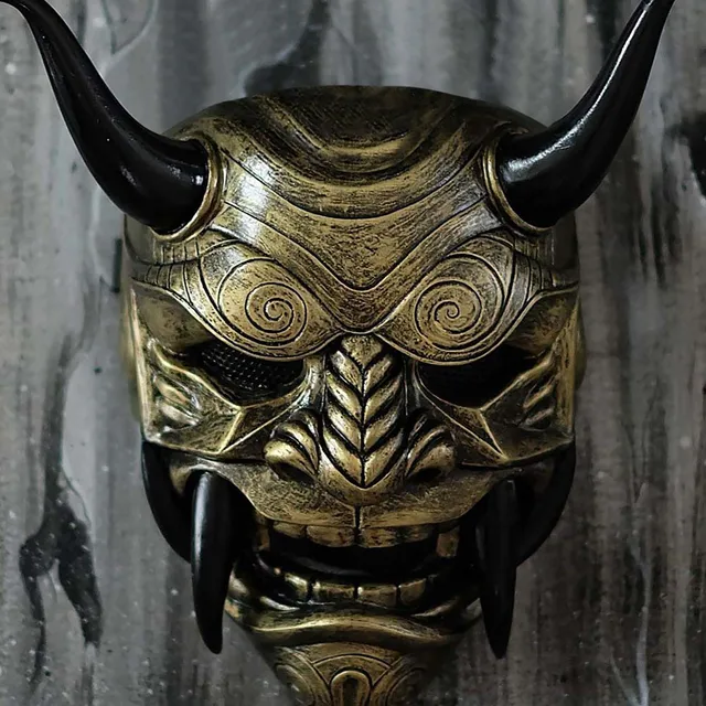 Japanese Assassin Mask Halloween Creepy Face Masks Latex Cosplay Party Props Prajna Masks Japanese Samurai Masquerade Mask 3