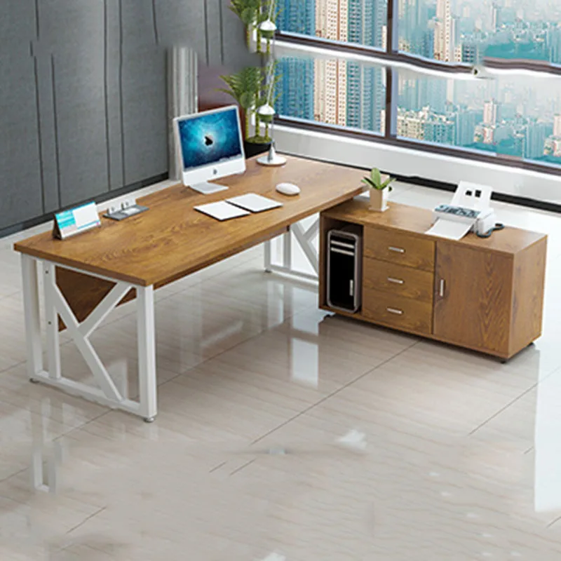 Setup Storage Office Desk Standing Metal Legs Writing Supplies Computer Desks Monitor Floor Escritorios De Ordenador Furniture l shaped writing office desk supplies luxury european drawers computer desks floor white escritorios de ordenador furnitures