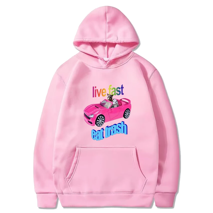 Funny Cute Raccoon Print T-Shirt Men Women Y2k Aesthetics Oversized Fashion Sweatshirts harajuku Long Sleeve Hoodies Sweatshirts