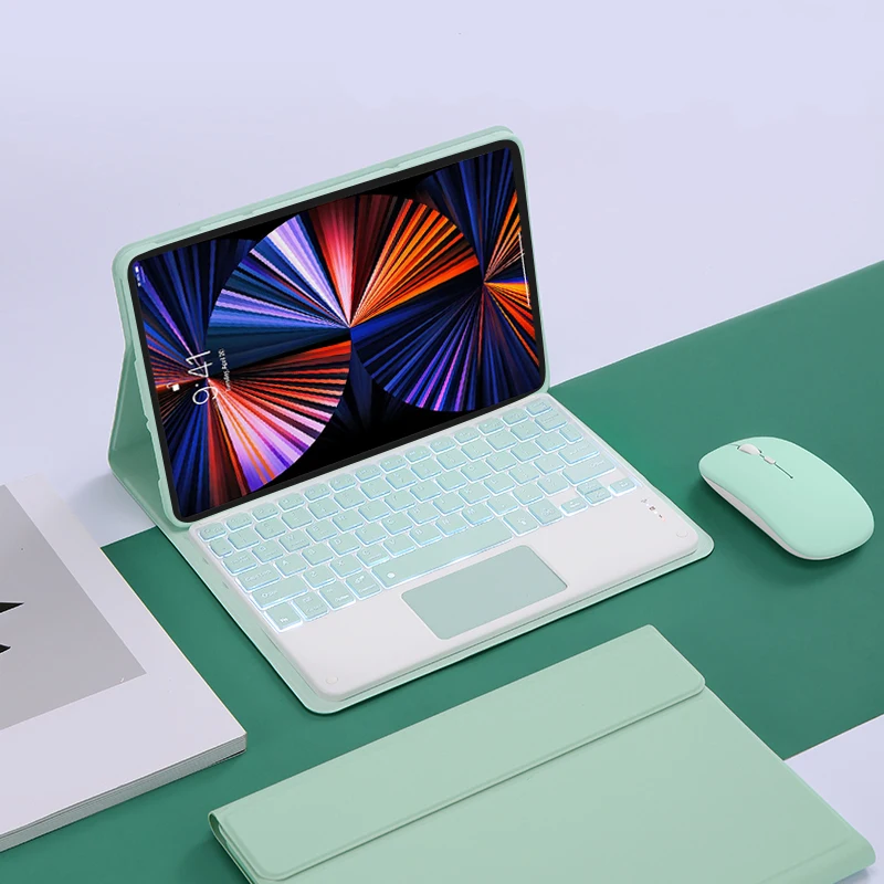 Magnetic Tablet Case For Realme Pad Case Keyboard Touchpad Backlit Wireless Mouse For Realme Pad 10.4 Keyboard Cover