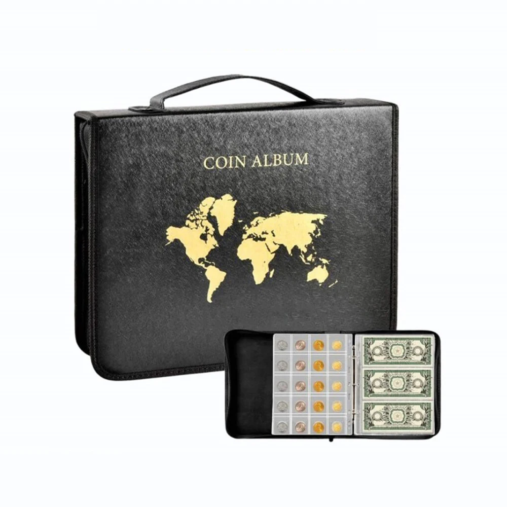 

Portable Coin Collecting Album with Case Set Banknote Commemorative Coin Storage Holder Waterproof Durable Collection Book