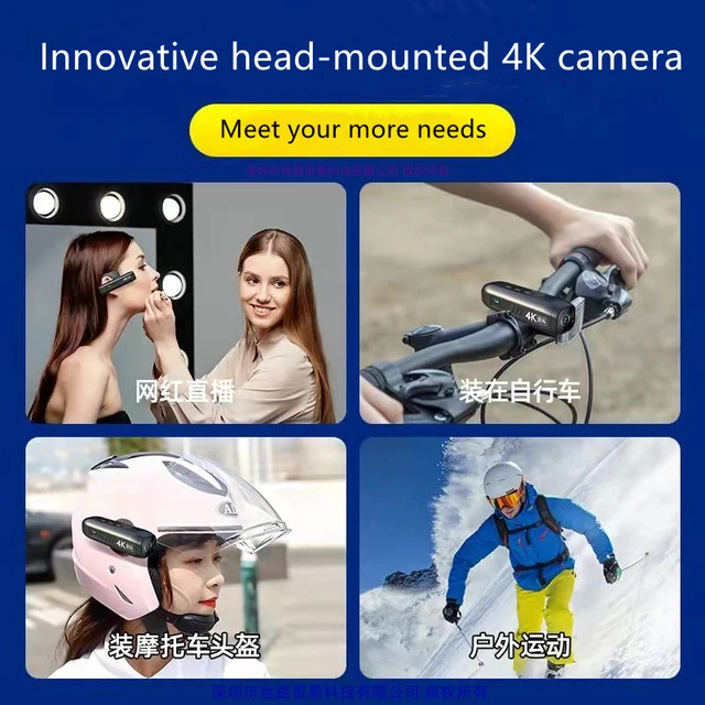 4K 고화질, 흔들림 방지, 다목적 헤드 마운트 카메라