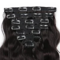 Extensions de cheveux humains Body Wave à clipser pour femmes, tête complète, vierge brésilienne, extension de cheveux à clipser, trame de 120 grammes, 8 pièces par ensemble 5