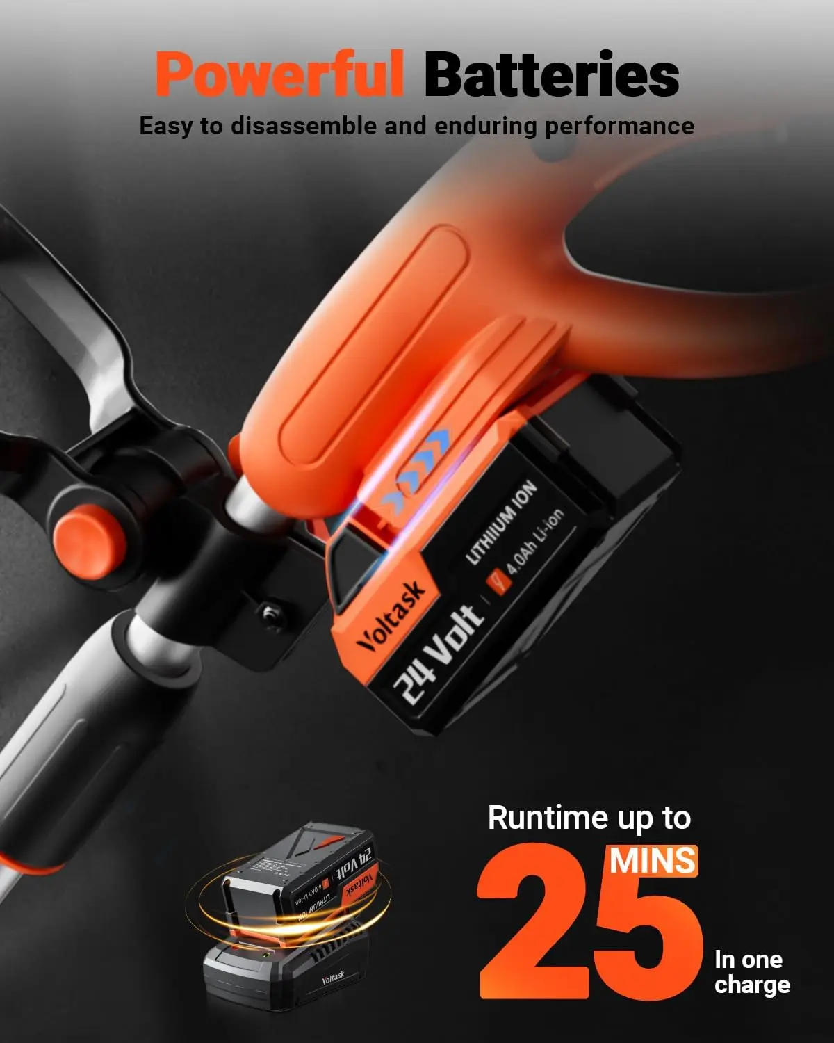 Cordless Snow Shovel, 24V | 13-Inch | 4-Ah Cordless Snow Blower, Battery Snow Blower with Directional Plate & Adjustable Front