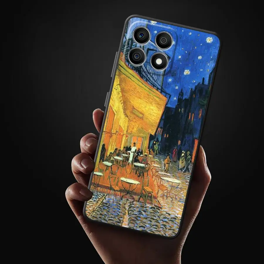 Van Gogh Starry Night Black Soft Phone Case Cover