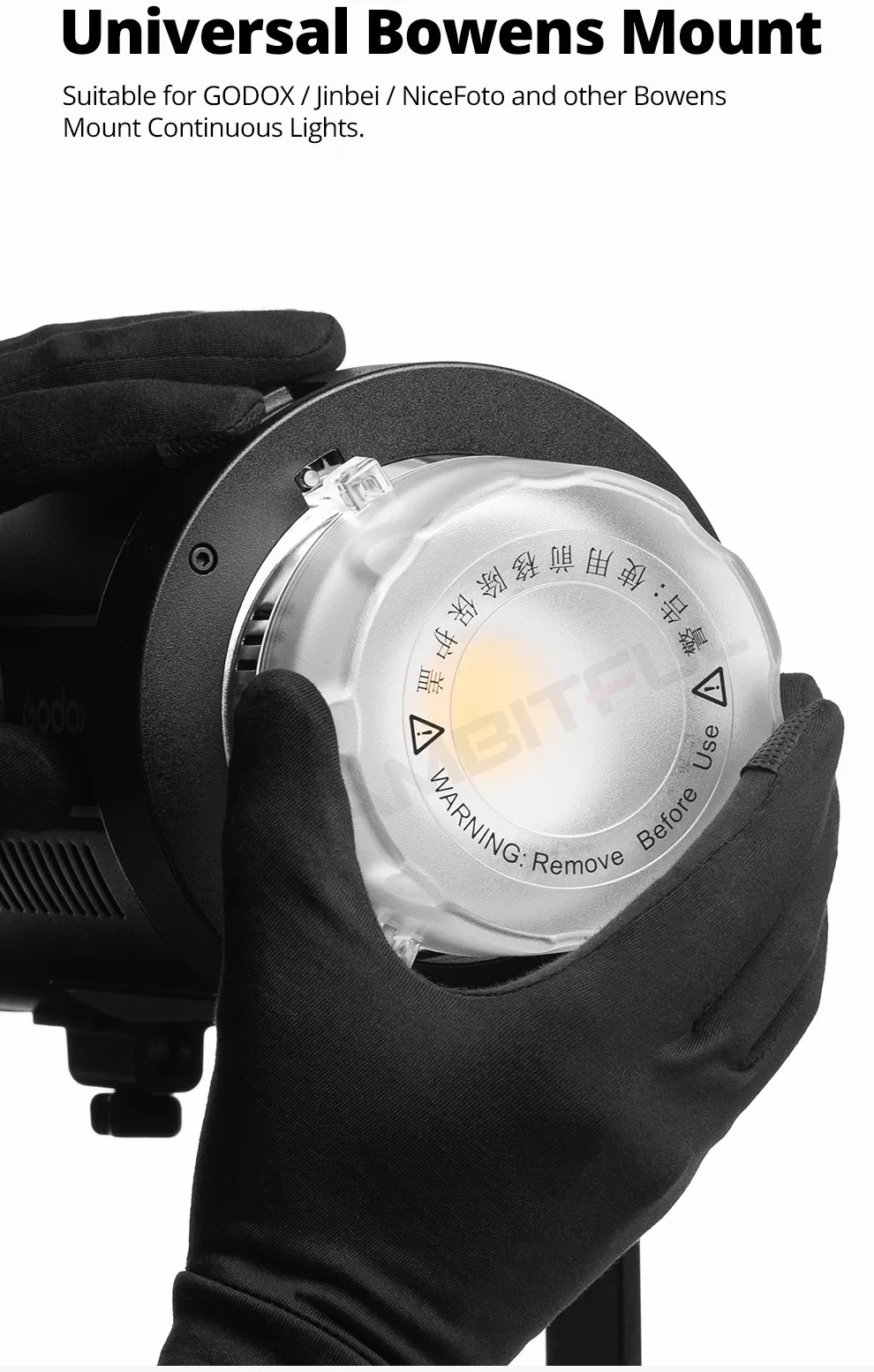 Glass Cover Protector Cap for NiceFoto Jinbei Bowens Mount SL/FV/FL/UL/SZ Serie