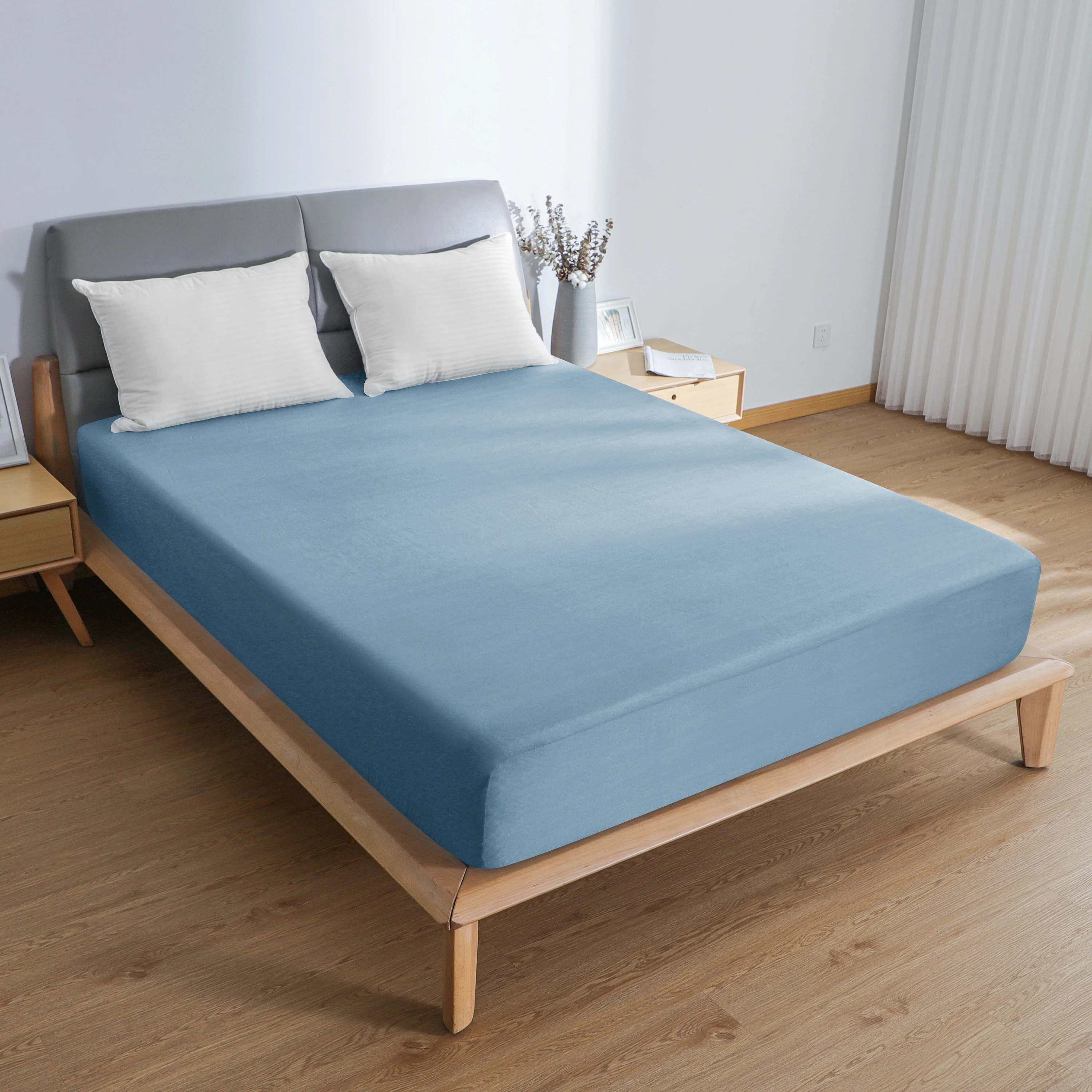 Mattress Protector Waterproof 30CM Deep Pocket Mattress Cover Washable Fitted Sheet Style Elastic Rubber Band mattress cover