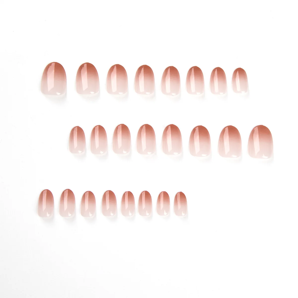 French Nails 24 PCs Short Gradient Minimalist with 1 Jelly Gel and 1 Nail File