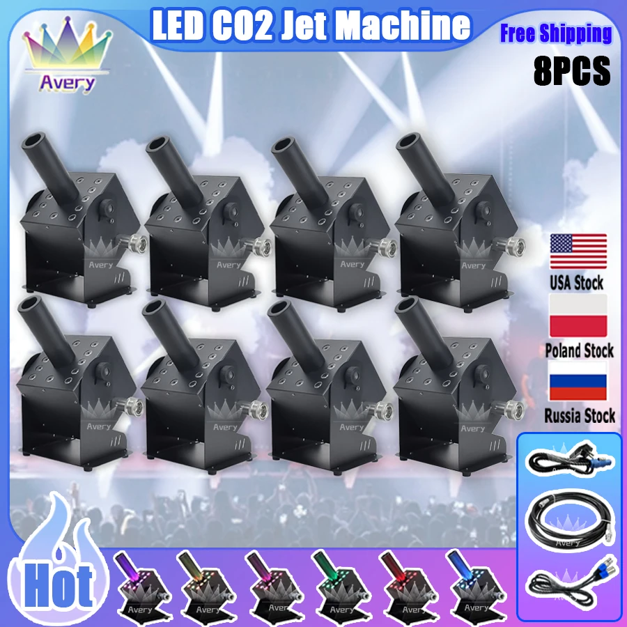 0 Tasse 8 Pezzi Stage Co2 Jet Machine Jet Smoke Machine Co2 Blaster Cannon Nightclub Cryo Cannon Dmx Jet Per Discoteca Club Dancing Hall