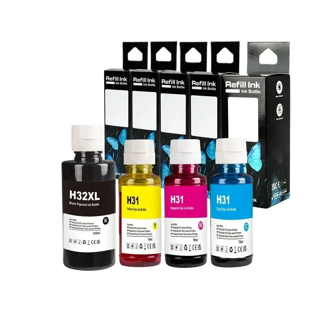 

30 31 Premium Compatible Color Bulk Water Based Bottle Refill DGT Ink For HP Smart Tank Wireless 450 455 Printer