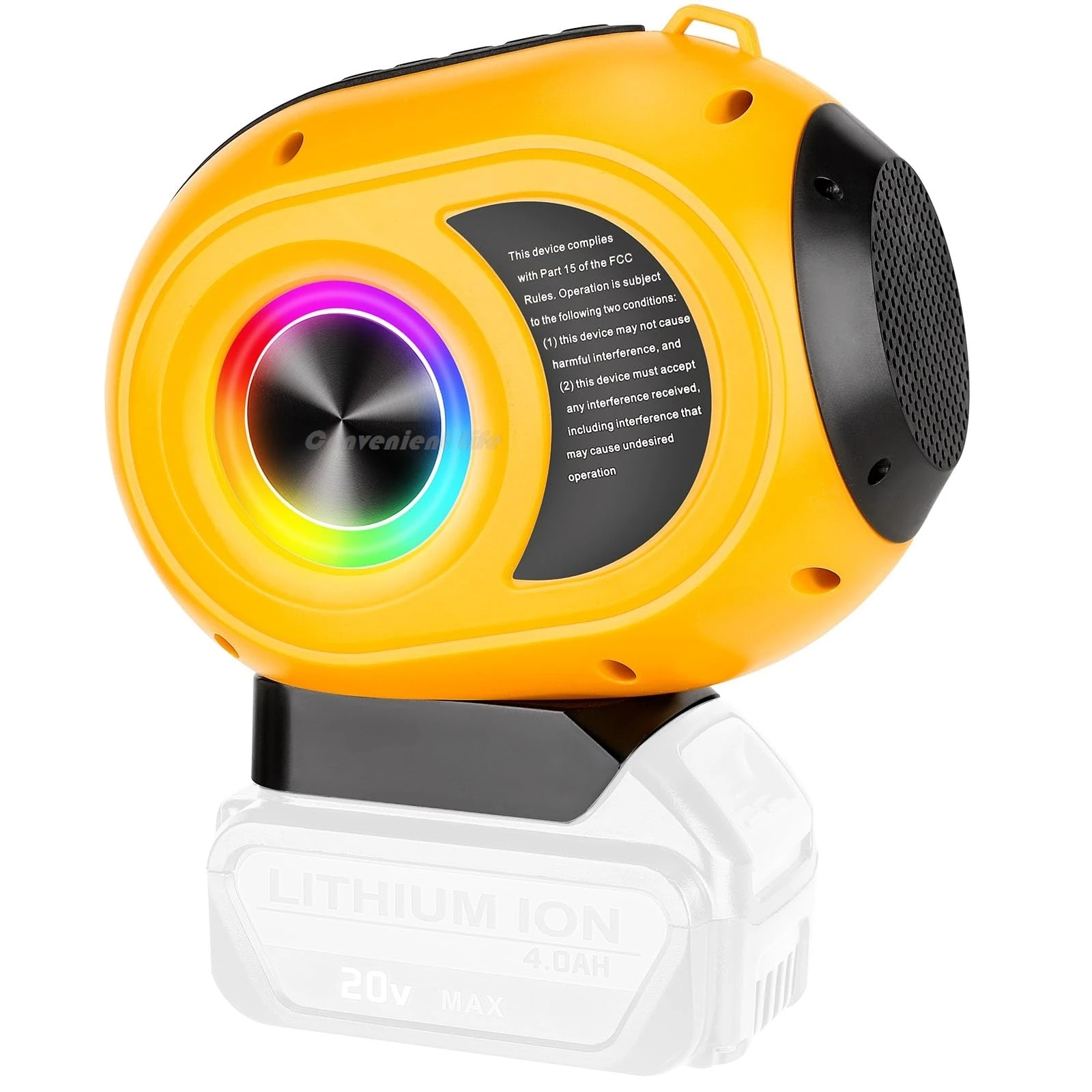Wireless Bluetooth Speaker Compatible with DeWalt 20V Max Battery TWS Paring BT5