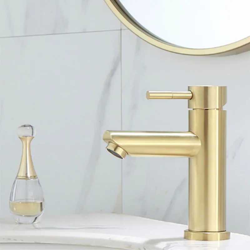 Stainless Steel Basin Faucet Brushed Golden Bathroom Washbasin Cold and Hot Faucet Torneira Bica Alta Banheiro basin faucet,bathroom faucet,stainless steel faucet