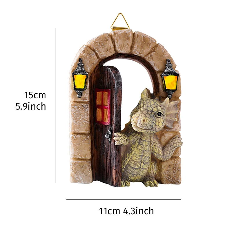 1PC, a cute American-style small dragon sliding window resin decorative piece, suitable for home and garden decoration