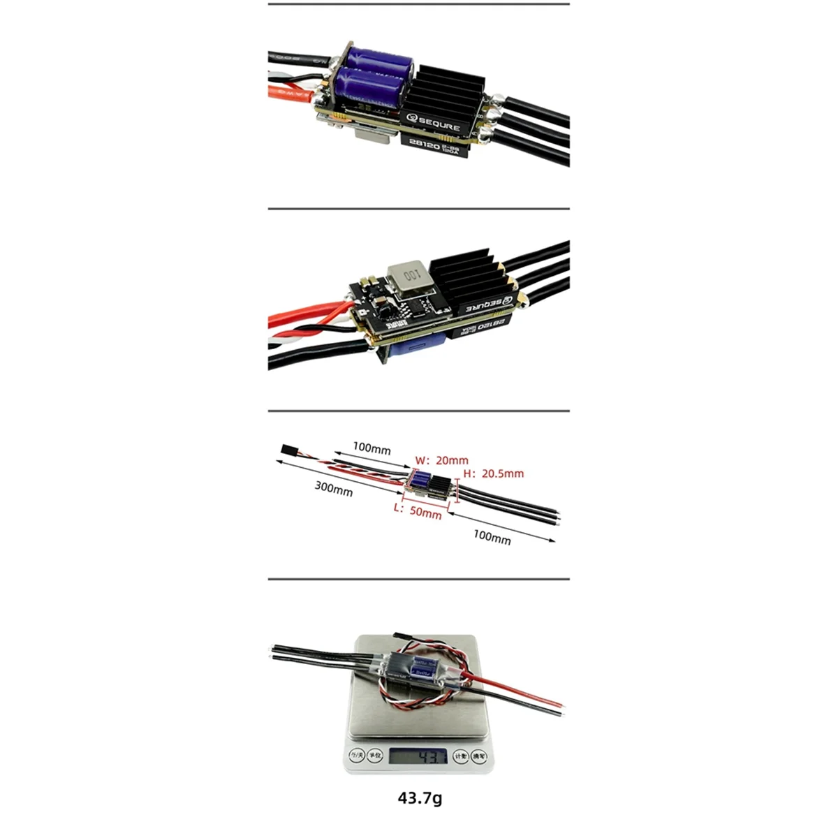 SEQURE 28120 브러시리스 전기 속도 컨트롤러, RC카 모델 레이싱 드론용 펌웨어 지지대, 128KHz PWM, 2-8S 120A (AM32), 신제품