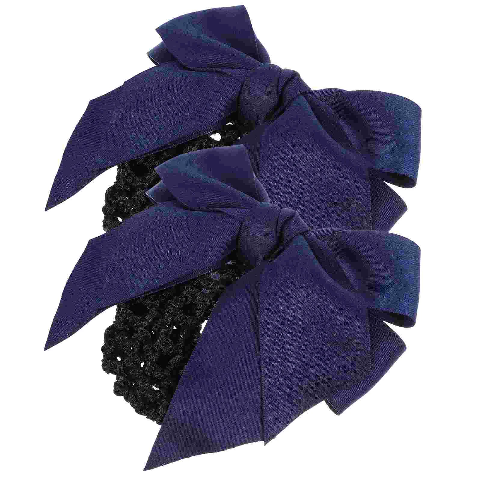 

2Pcs Women Hair Bun Covers Bowknot Hairnet Barrette Hair Clip Hairpin Hair Net for Women Ladies