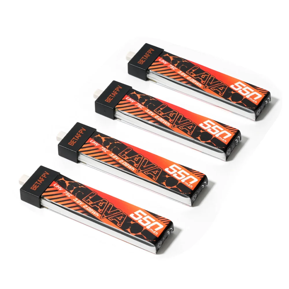 BETAFPV LAVA 1S 260 300 450 550 мАч 75C Батарея BT2.0 Разъем для гоночных самолетов FPV-дронов thumbnail 3