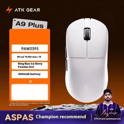 ATK Ultra Wireless Lightweight E - sports Gaming Mouse - 8K Tri - Mode, 53g (A9 Plus White)