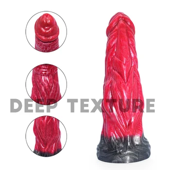 SMMQ 17.4CM Beef Color Alien Glans Silicone Dildo With Suction Cup Anal Stimulate Female Masturbator Sex Toys For Women 2