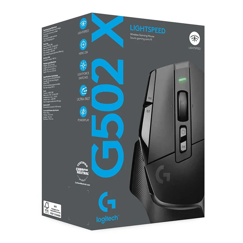 LOGITECH-G502ゲーミングマウス,ワイヤレス,照明付き