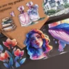 60mm*200cm Vintage Character Flower Landscape PET Tape Creative DIY Journal Material Collage Scrapbook Stationery 4