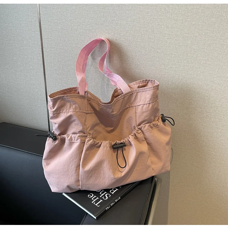Large Capacity Tote Bag Fashion Shoulder Canvas Bag Work Commuting Bucket Bag