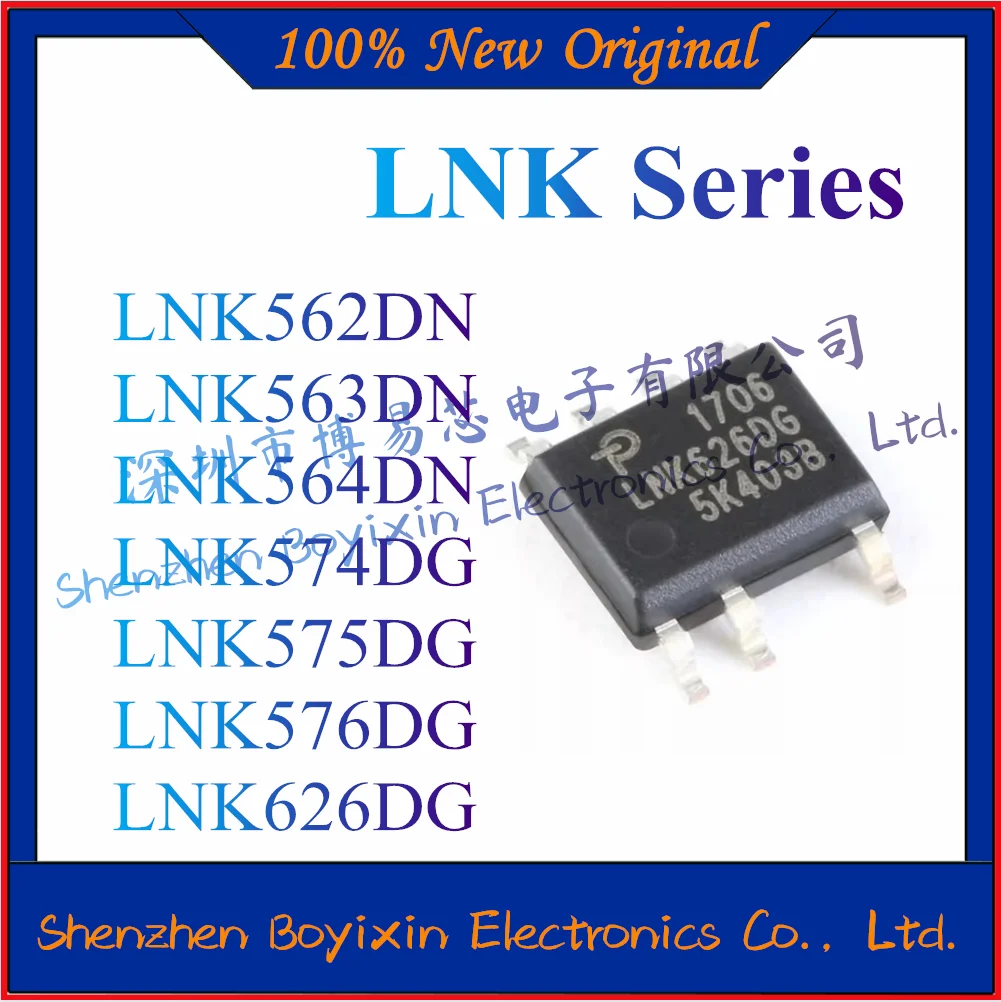 

5Pcs NEW LNK562DN LNK563DN LNK564DN LNK574DG LNK575DG LNK576DG LNK626DG AC-DC Controllers and Regulators SOP-7