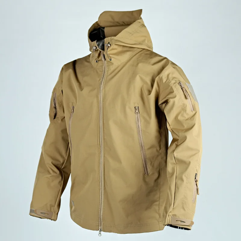 Calças e jaquetas de combate tático Soft Shell, Pelúcia espessada, Multi bolso, durável, tático, combate, inverno, treinamento, jaquetas, IX7
