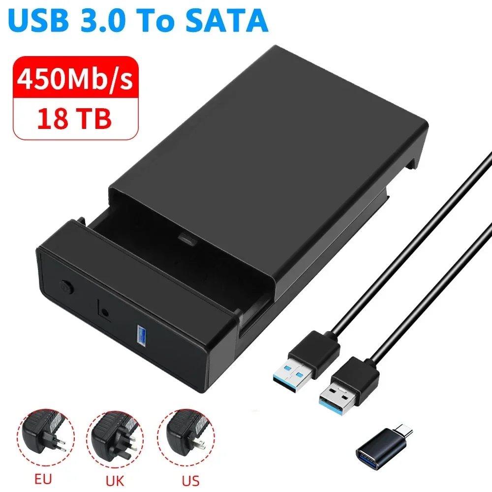 Custodia Rigida EVA Per Hard Disk Esterno | Organizer Da Viaggio 14,48x9,9 Cm Per WD, Seagate, Toshiba | Nero