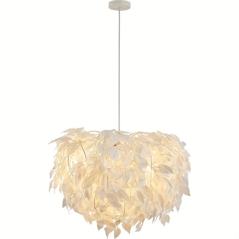 

1pc Feather Pendant Light, Bedroom Lights Leaf Chandelier Simple Designer Creative Chandelier Home Decor Pendant Lights
