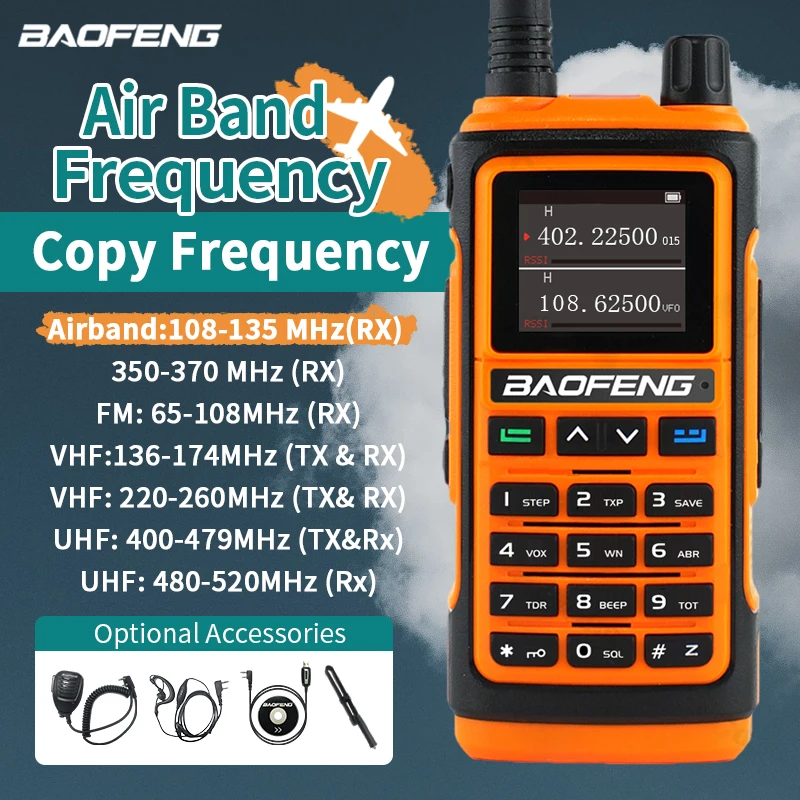 Baofeng Uv-17 Multi-Band Walkie Talkie Frequenza Airband Originale Potente Caricatore Per Prosciutto A Lungo Raggio Uhf Vhf Radio Portatile Bidirezion