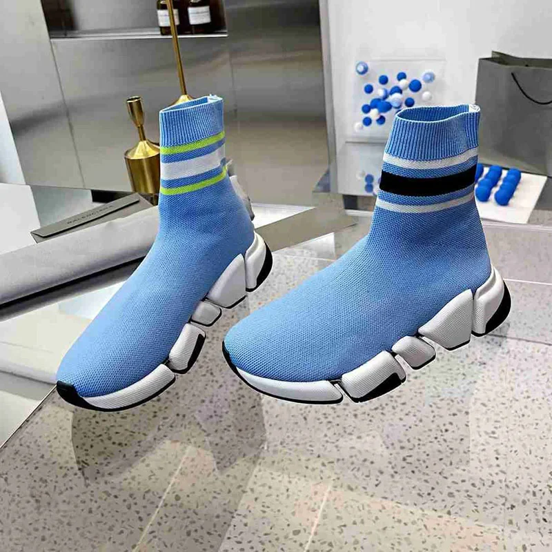 

2023 Comfort Luxury Brand Designer Popular Fashion Socks Shoe Speed Trainer Sneaker Men Women Breathable Sports Shoes SolidColor