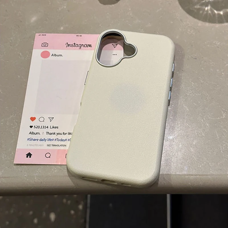 Luxury Minimalist Matte Shockproof Leather Silicone Soft Phone Case