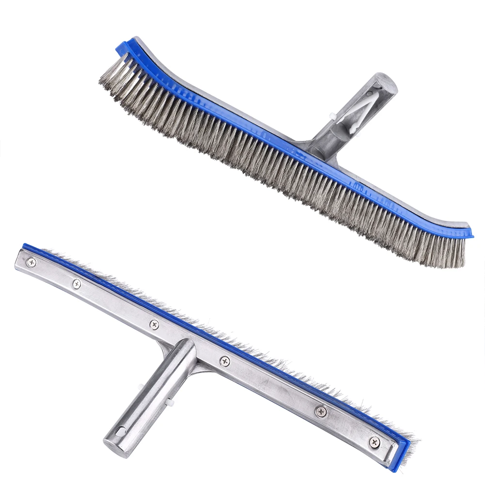 18inch Swimming Pool Steel Brush Bottom Walls Cleaning Supplies for Pond Spa Hot Spring Cleaning Steel Brush Walls