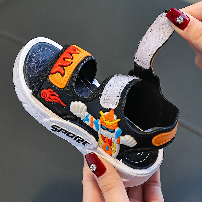 Boys and girls sandals New Big kids Summer baby kids cartoon soft soles Student beach shoes