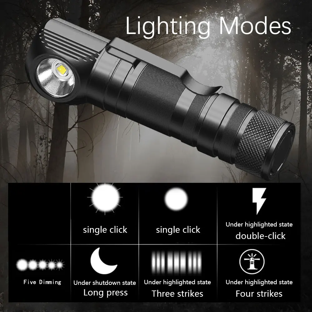 마그네틱 충전 헤드라이트 18650 SST40, LED 토치, 손전등, 야간 램프, 메모리 헤드램프, 전원 표시기 포함, 마그넷 테일