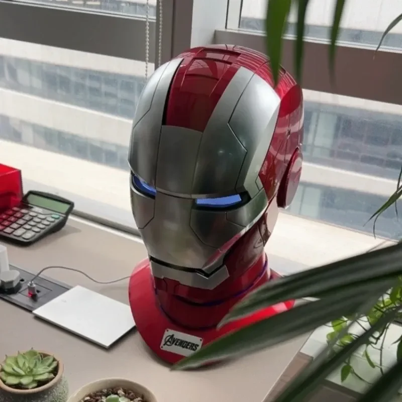60Cm Marvel Iron Man Autoking 1:1 Mk5 Casco Telecomando E Controllo Vocale Maschera Per Casco Automatico Ironman Con Figura Di Luce A Led Ragazzi