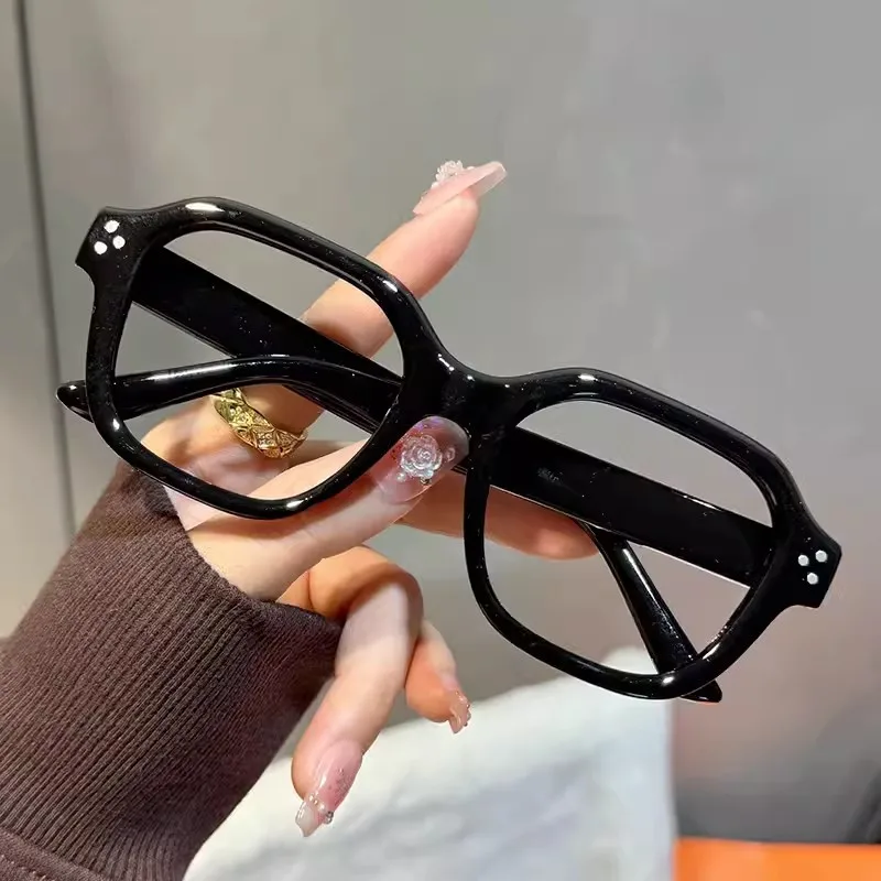 Retro Korea Style Eyeglasses Frame Student Transparent Oversized Computer Glasses Women Men Blue Light Blocking