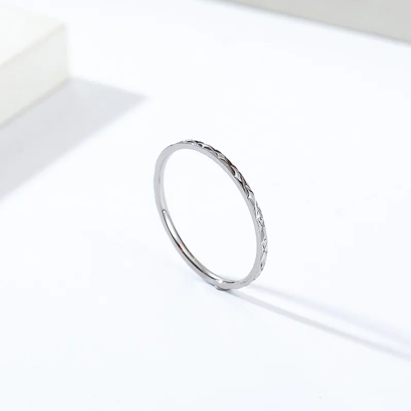 1mm Thin Stackable Ring Stainless Steel Faceted Knuckle Midi Ring for Women Girl Size 3-10 5