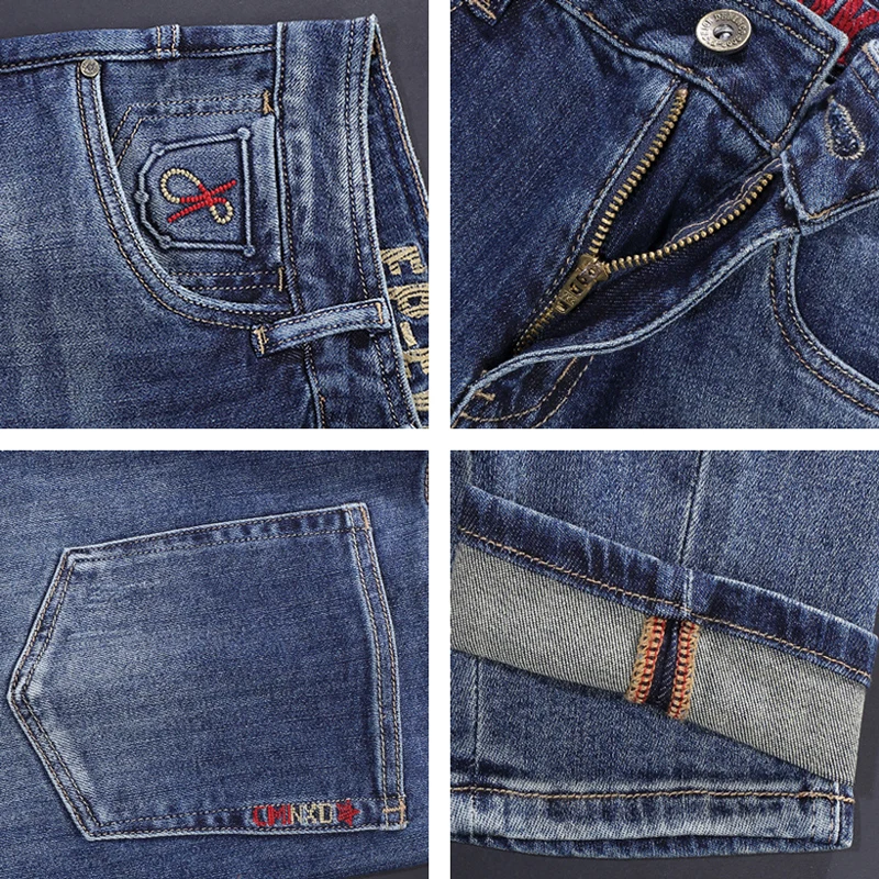 Fashionable New Jeans Elastic Slim Fit Retro Blue Versatile Jeans Latest Designer Brand Pants