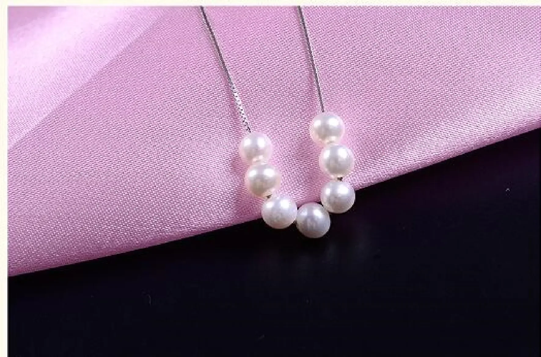

Genuine freshwater AAA 7-8mm white PEARL NECKLACE PENDANT 42-45cm 925 silver