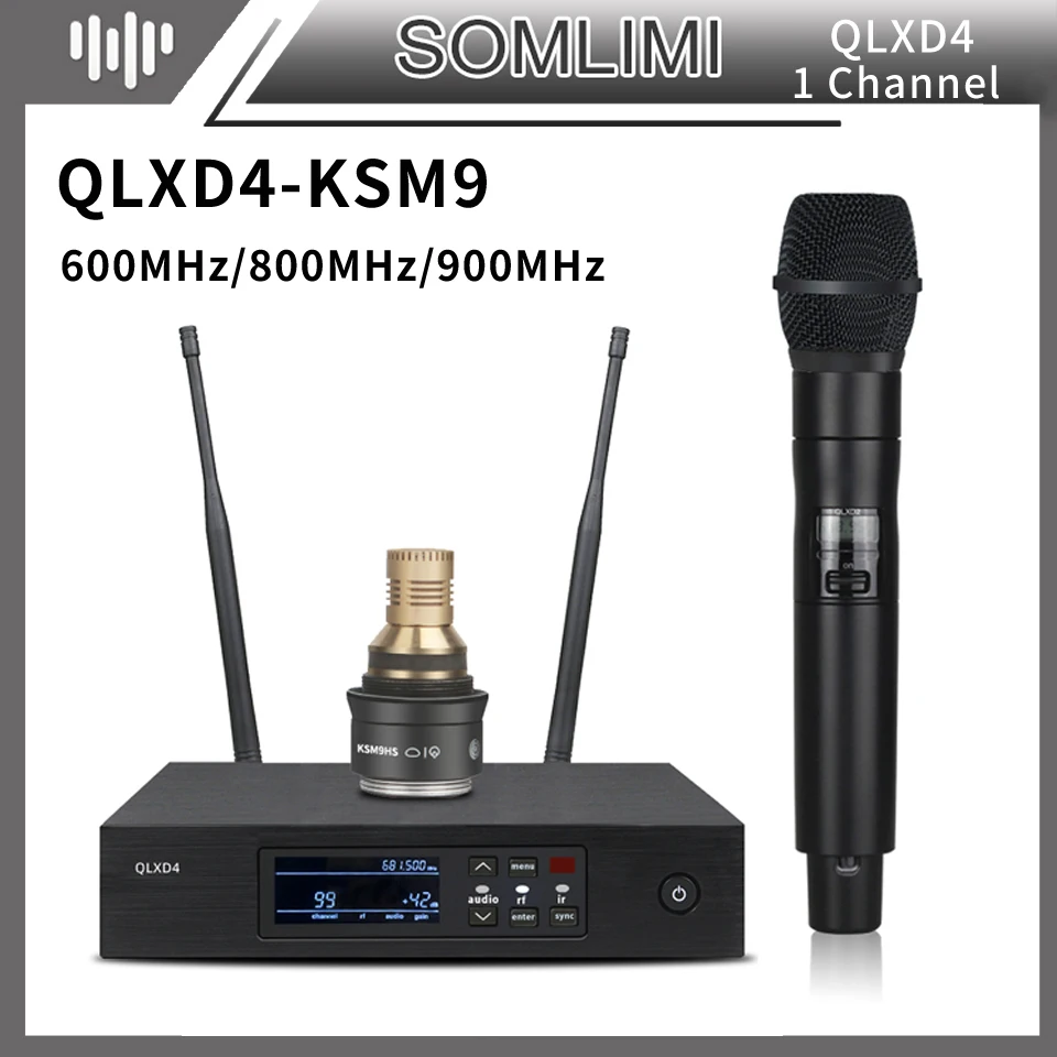 

SOM QLXD4 ksm9hs UHF Wireless Microphone System Handheld Condenser Professional True Diversity stage performances High Quality