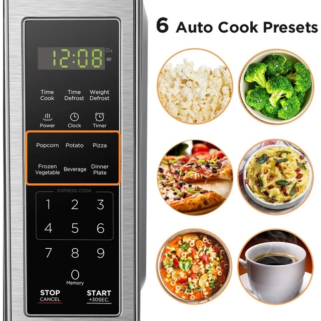 BLACK+DECKER EM720CB7 Digital Microwave Oven with Turntable Push-Button  Door Child Safety Lock, 700W, Stainless Steel, 0.7 Cu.ft - AliExpress
