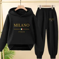 Children Hoodie Tracksuit 2025Autumn Winter  Letter Graphic Sweatshirt Pant Suit Boy Girl Kid Fashion brand Sport Two Pieces Set